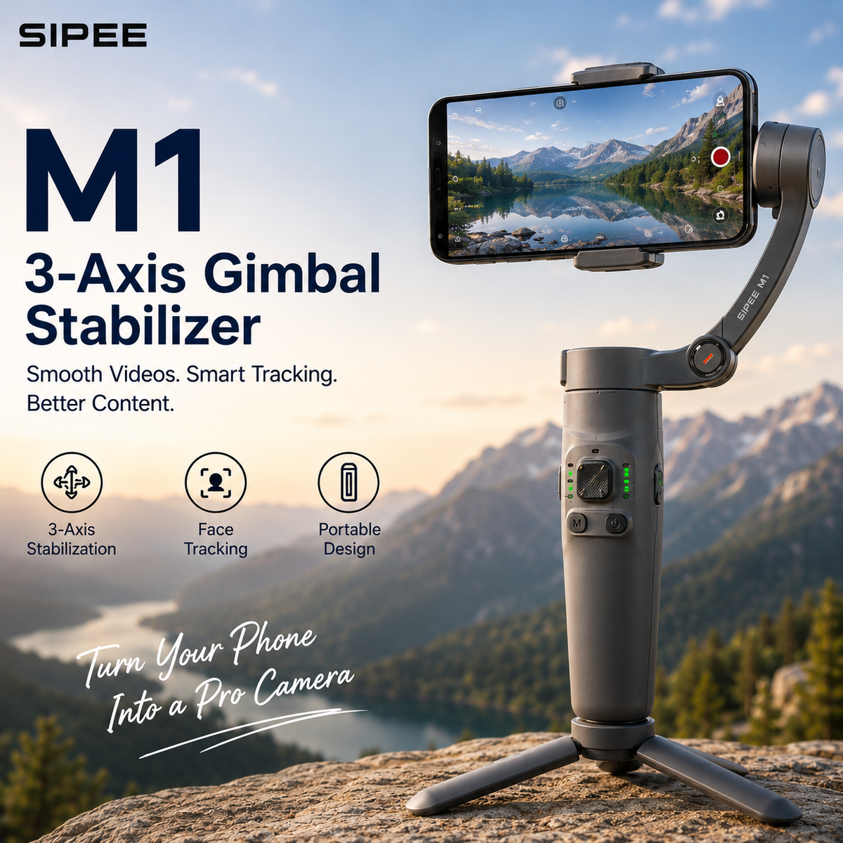 M1 3-Axis Smartphone Gimbal Stabilizer