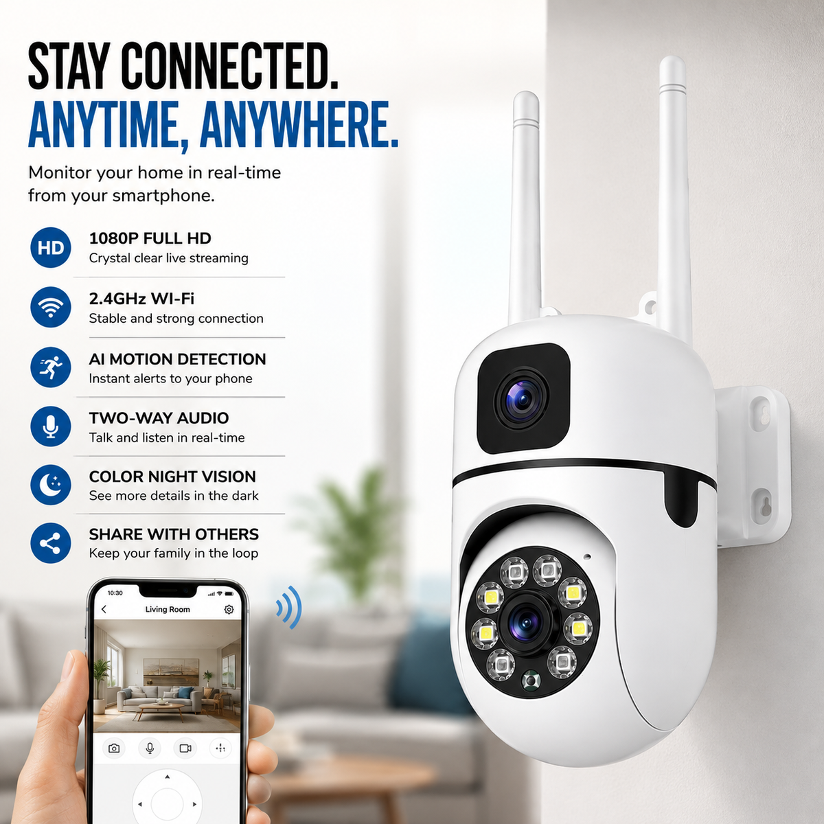 360° Dual-Lens Wi-Fi Security Camera