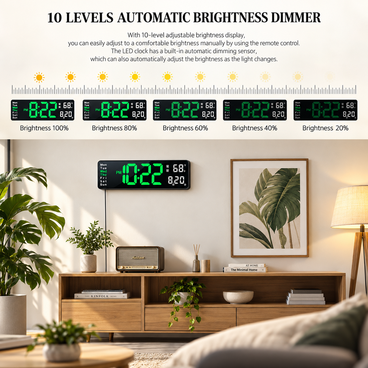 Digital Wall Clock With Remote Control