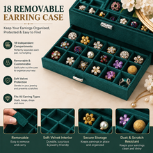 3-Layer Jewellery Organizer Box with Lock – Green