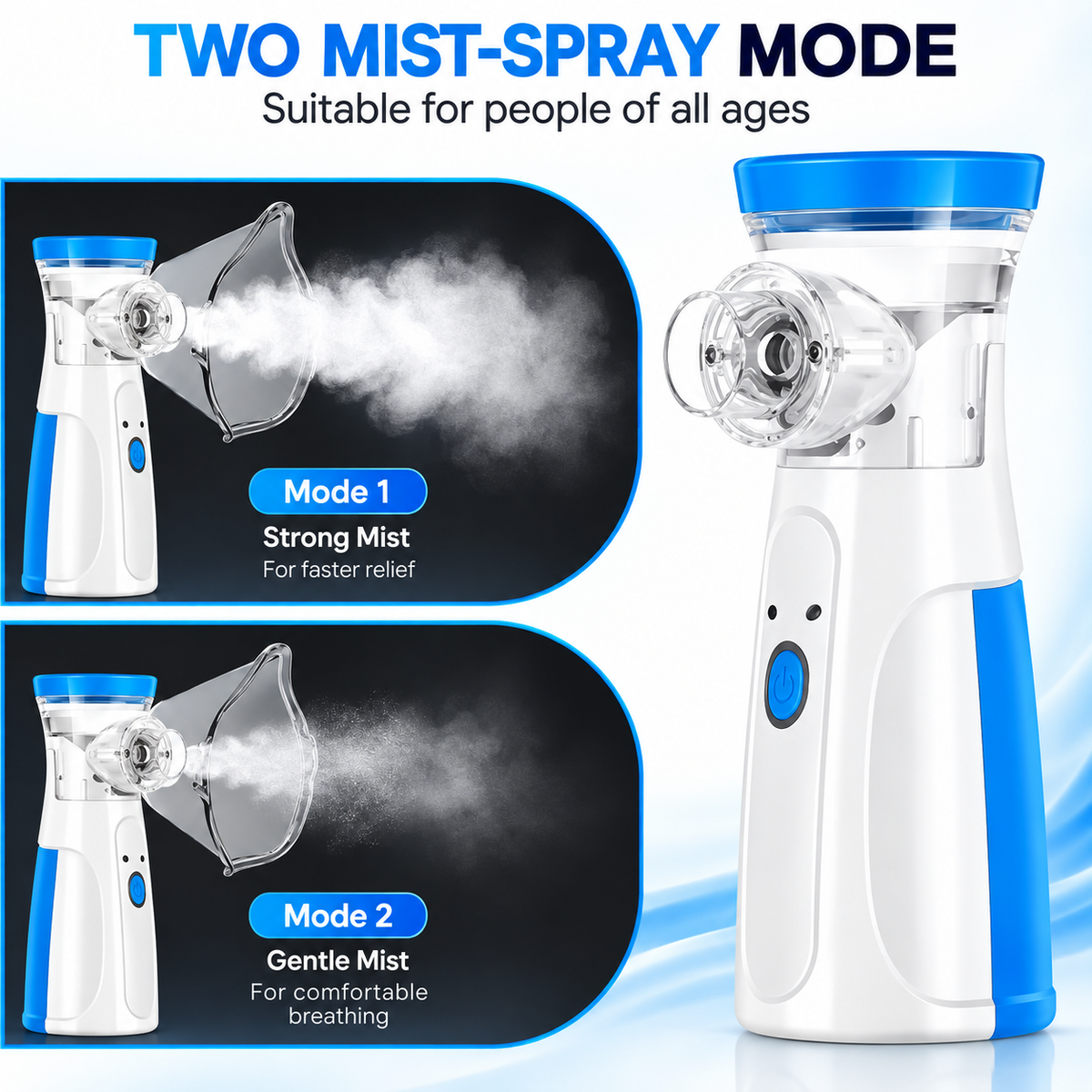 Portable Mesh Nebulizer Machine for Adults & Kids